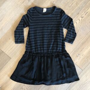 Crewcuts Gray and Black Striped Long Sleeved Dress, Girls 10